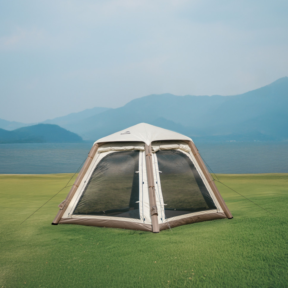 Намет чотиримісний автоматичний надувний із тентом Naturehike Ango CNK2550WS017, коричневий Київ - фото 5