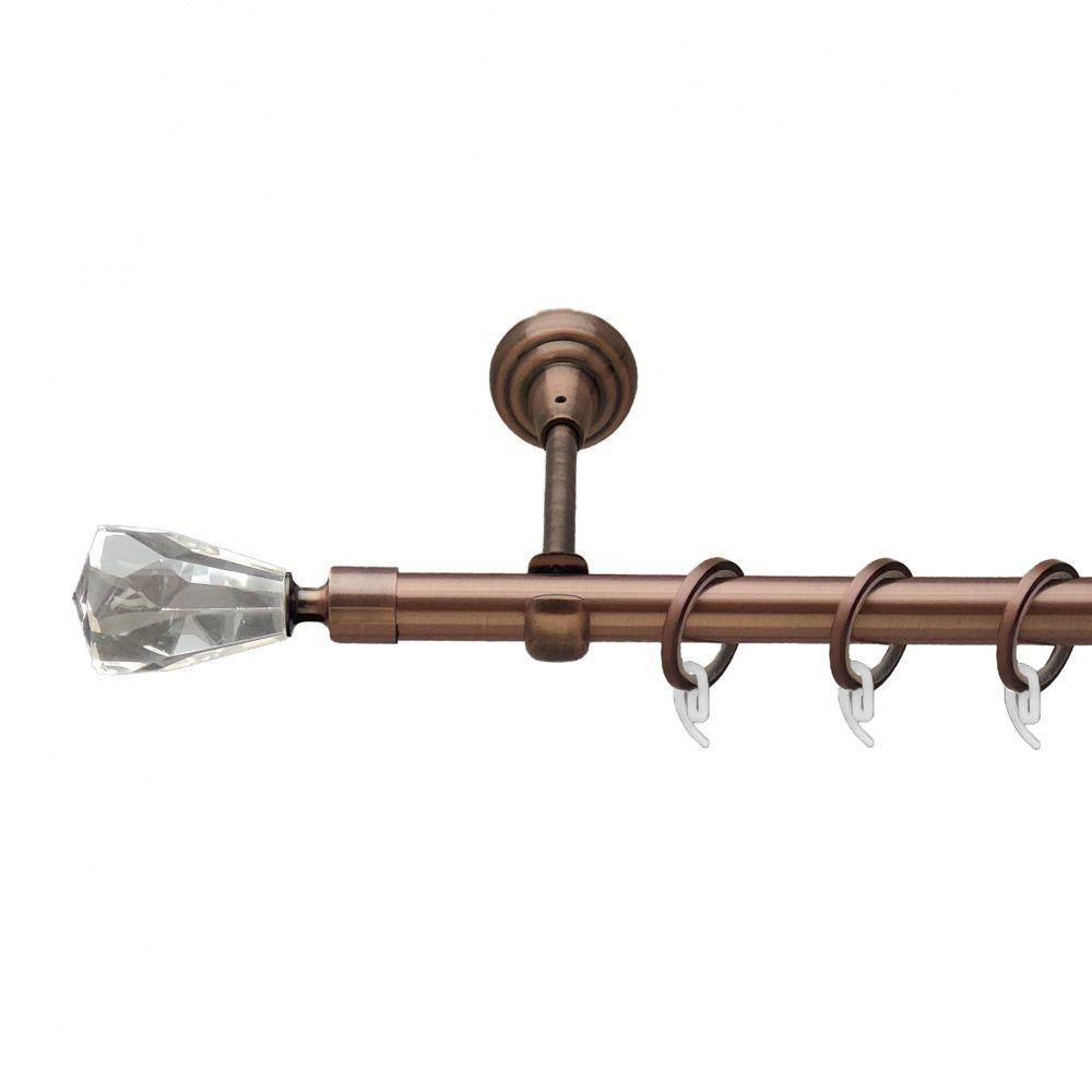 Карниз Orvit Лучетта металевий однорядний відкритий гладка труба кільце фасонне металеве  Мідь 19 мм 240 см (00-00011853) Львів - фото 1