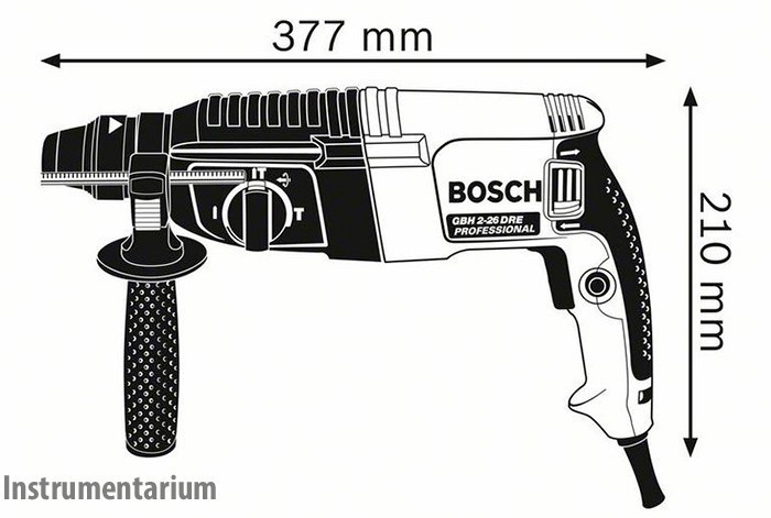 Мощный прямой перфоратор Bosch GBH 2-26 DRE: 2.7 Дж, 800 Вт, (0611253708) Киев - изображение 6