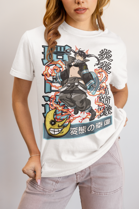 Футболка для хлопчика з аніме принтом Аніме Фіре Форке Тамакі оверсайз (зріст від 165 до 180) Чорний AnimeJ0598m Дніпро - фото 4