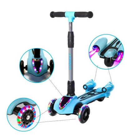 Digital Детский турбо - самокат с дымом и музыкой GLANBER Синий Київ