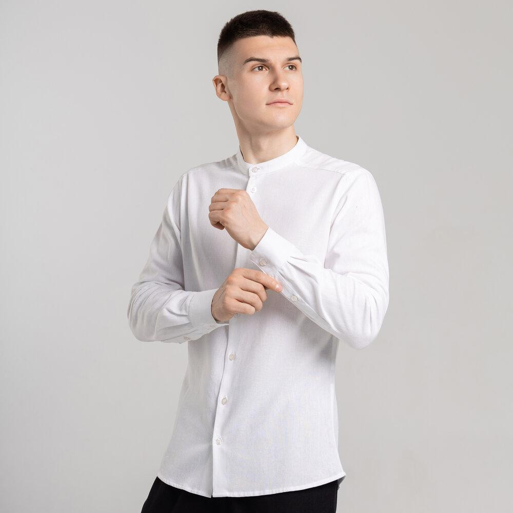 Мужская рубашка белая с длинным рукавом Pobedov Orion Киев - изображение 4