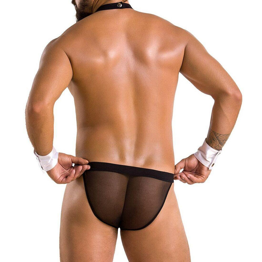 Комплект эротического мужского белья Passion 036 ALFRED XXL/XXXL Black, трусы, воротник, манжеты Sex Aura Киев - изображение 2