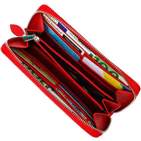 Яркое женское портмоне на молнии из натуральной кожи Красный (Tony Bellucci) Киев