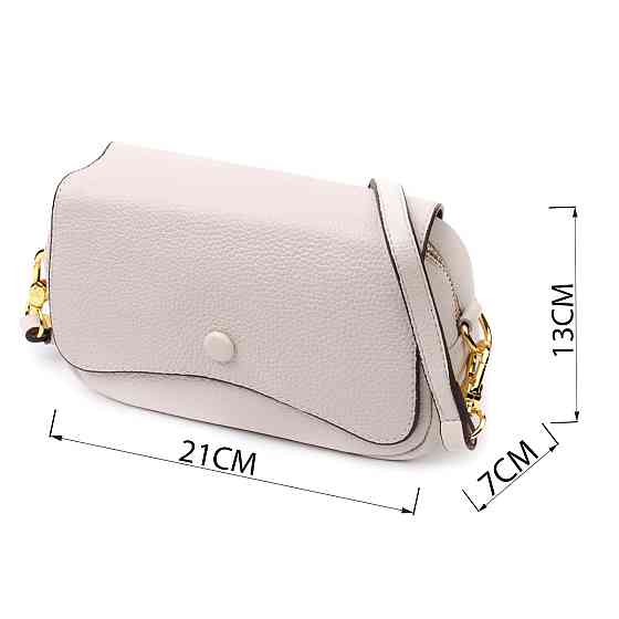 Красивая женская сумка с клапаном из натуральной кожи Vintage 22431 Белая Киев