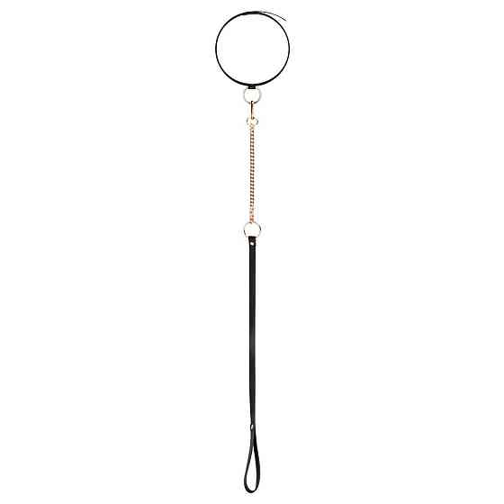 Ошейник с поводком Rosy Gold - Collar with Leash - Black Sex Aura Киев