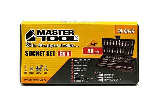 MASTERTOOL Набір інструментів MASTERTOOL ¼" 46 шт 4-14 мм кейс 78-6046 Киев
