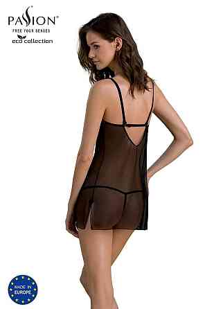 Пеньюар Passion DROSERA CHEMISE black, S/M, мереживний ліф зі стрепами, трусики в комплекті Sex Aura Київ
