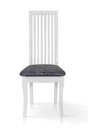 Стілець Жасмін, білий/сіра тканина Київ