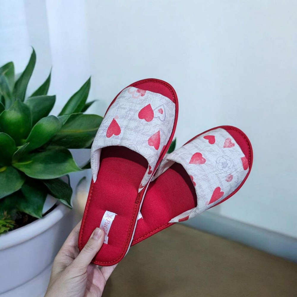 Капці жіночі домашні PaGo повсть щільний 38р червоні з блискучими вушками Одеса - фото 13