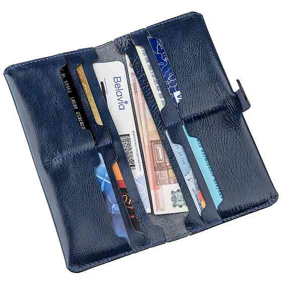 Гаманець унісекс зі шкіри Алькор SHVIGEL 16201 Синій Київ