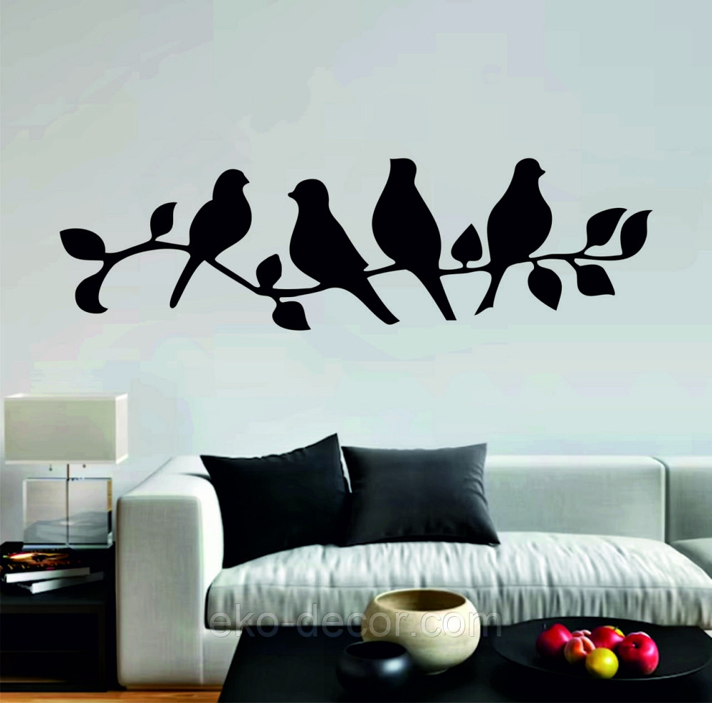 Декоративне настінне Панно  «Птахи» , Декор на стіну 70*20 см, Чорний Київ - фото 2