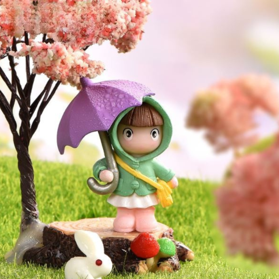 Декоративная фигурка  Девочка с зонтиком для флорариума, мини-сада, вазона, микроландшафта Одесса