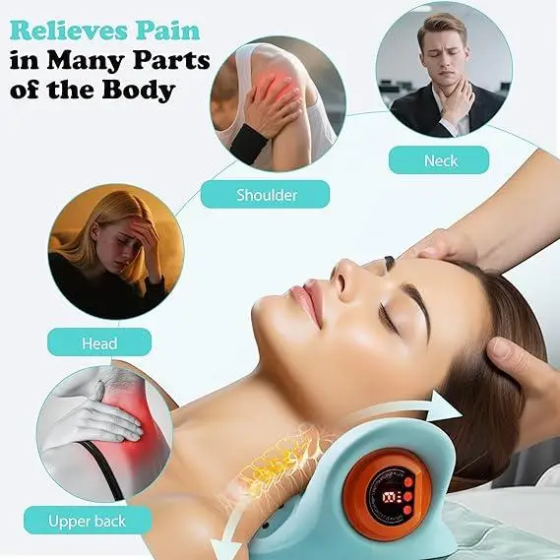 Массажер для шеи Neck Massager Pillow: беспроводная массажная подушка с подогревом, 3 режима, 6 уровней интенсивности Киев