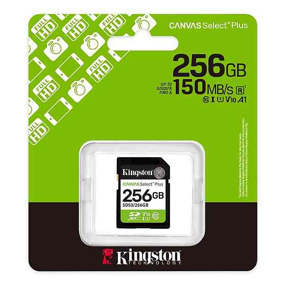 Картка пам'яті SDXC 256 GB UHS-I Class 10 Kingston Canvas Select Plus R150MB/s (SDS3/256GB) ( Canvas Select Plus ) Харків