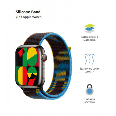 Ремінець до смарт-годинника Armorstandart Nylon Band для Apple Watch 42 (Series 11-10)/41/40/38 Blue Unity (ARM74209) Вінниця - фото 2