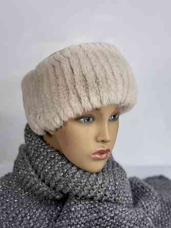 Меховая повязка на голову Пудровый Харьков