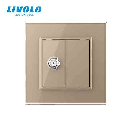 LIVOLO Розетка супутникова SAT Livolo золото скло (VL-C7FCSL-1AP) Коломия
