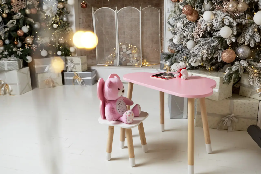 Дитячий комплект столик Хмара (Рожевий) та стільчик Метелик (Рожевий з білим) Вінниця - фото 8