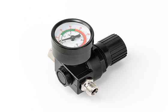 Фарбопульт MASTERTOOL HVLP ВБ 600 мл пластик Ø1.4 мм 150-220 л/хв 3-4 бар з манометром тип А 80-8910 Рівне