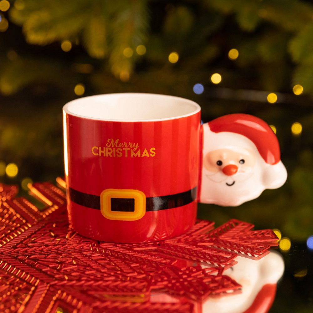 Чашка порцелянова новорічна Merry Christmas 350 (мл) Червона Yiwu FM-CS-51R Коломия - фото 1