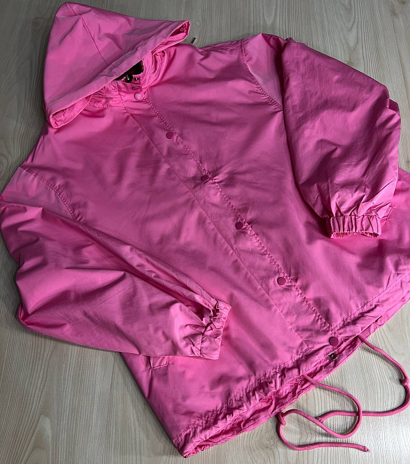 Куртка жіноча Lady Yep 9096-1 вітрівка оверсайз подовжена з капюшоном, рожевий, one size Київ - фото 4