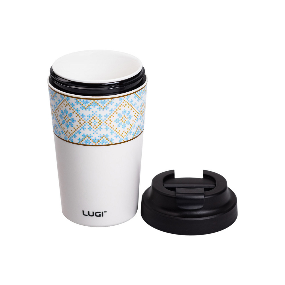 Термочашка Вышиванка 380 мл белая Киев - изображение 1