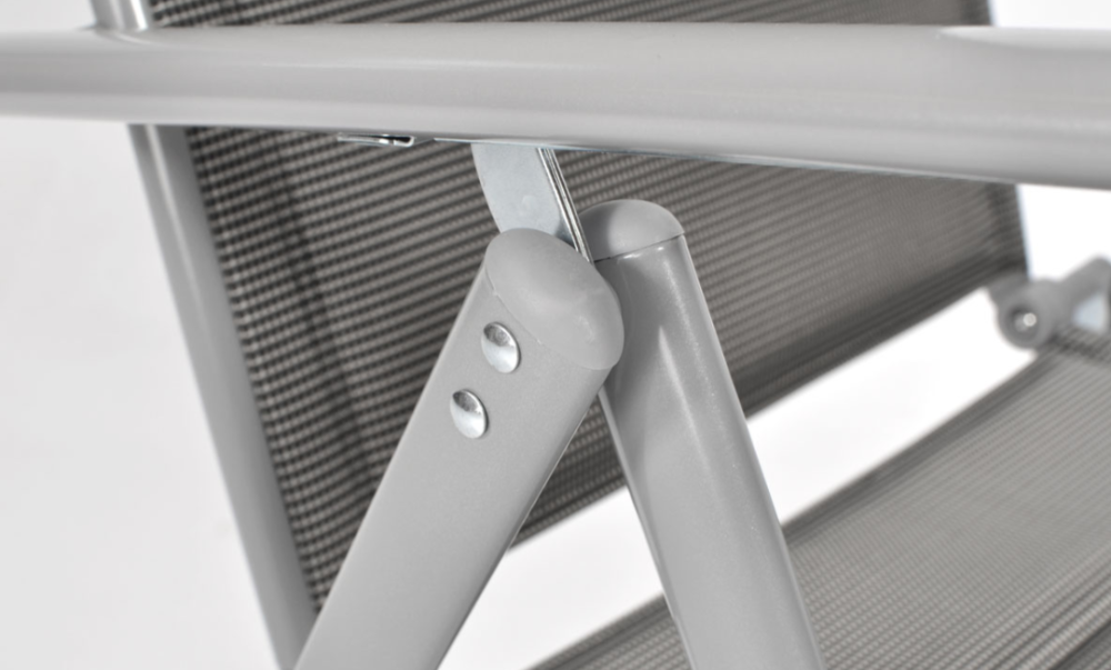 Складний садовий стілець MODENA eDomator алюмінієвий з регулюванням спинки, Срібний (Польща) Київ - фото 7