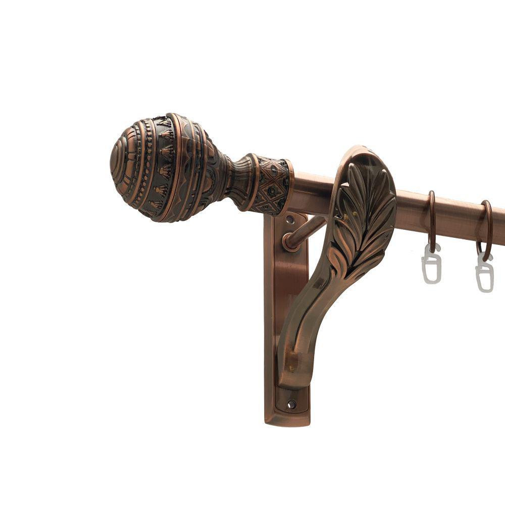 Карниз Orvit Арабеска металевий однорядний ретро гладка труба кільце металеве Мідь 25 мм 300 см (00-00016267) Львів - фото 1