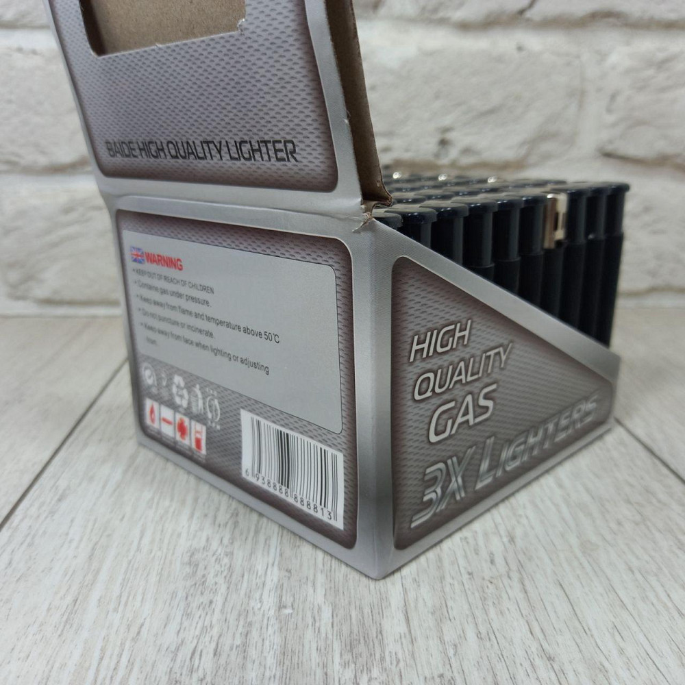 Зажигалка 3X прорезиненная черная уп/50шт Харьков - изображение 5