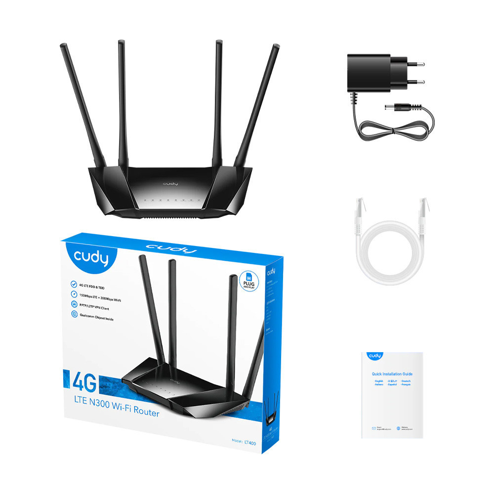 WiFi Mesh 4G LTE-маршрутизатор Cudy LT400 CAT4 N300 (73-00551) Киев - изображение 11