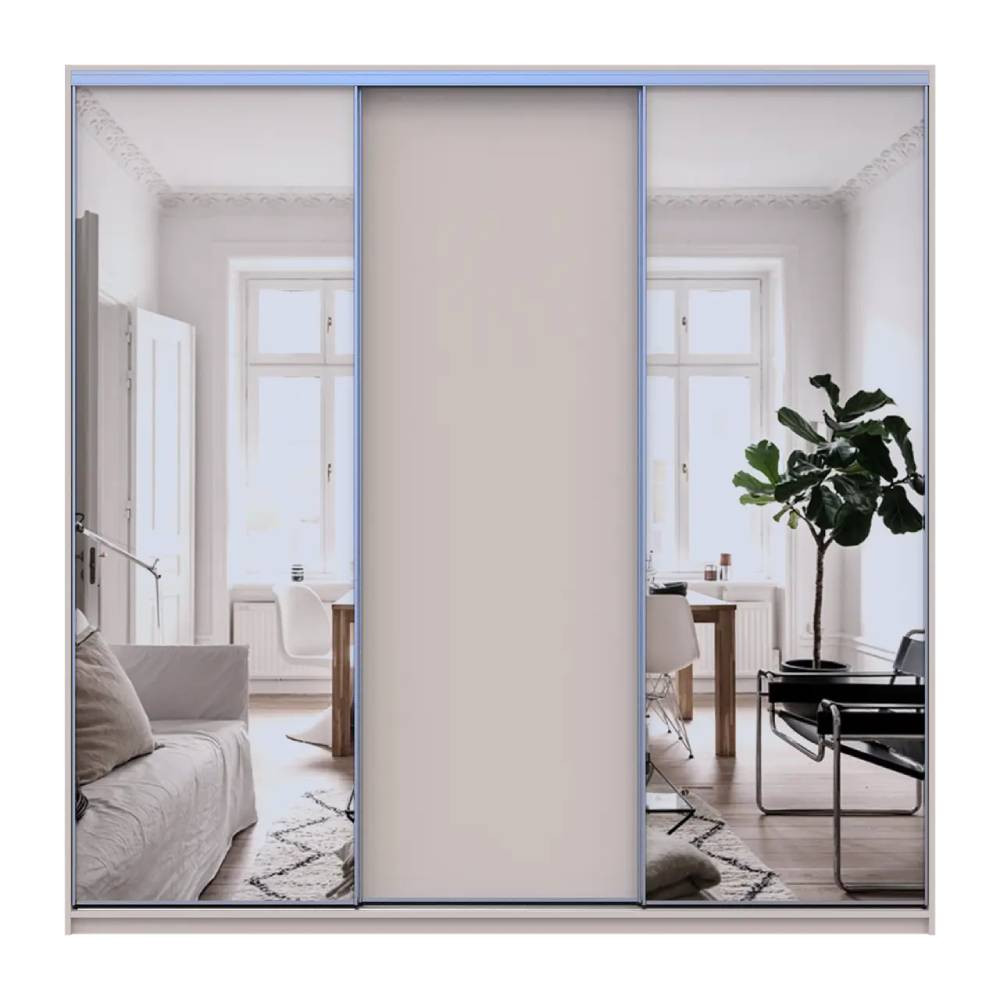 Шкаф-купе Doros Сити Лайт Кашемир 1 ДСП/2 зеркала 225х60х225 (80736380) Днепр - изображение 2
