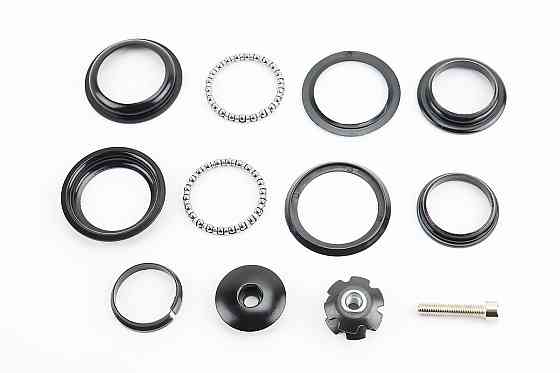 Кермова колонка 1-1/8" (44/28,6x44/30) безрізьбової вилки, напівінтегровані, чорні KL-B411 Київ