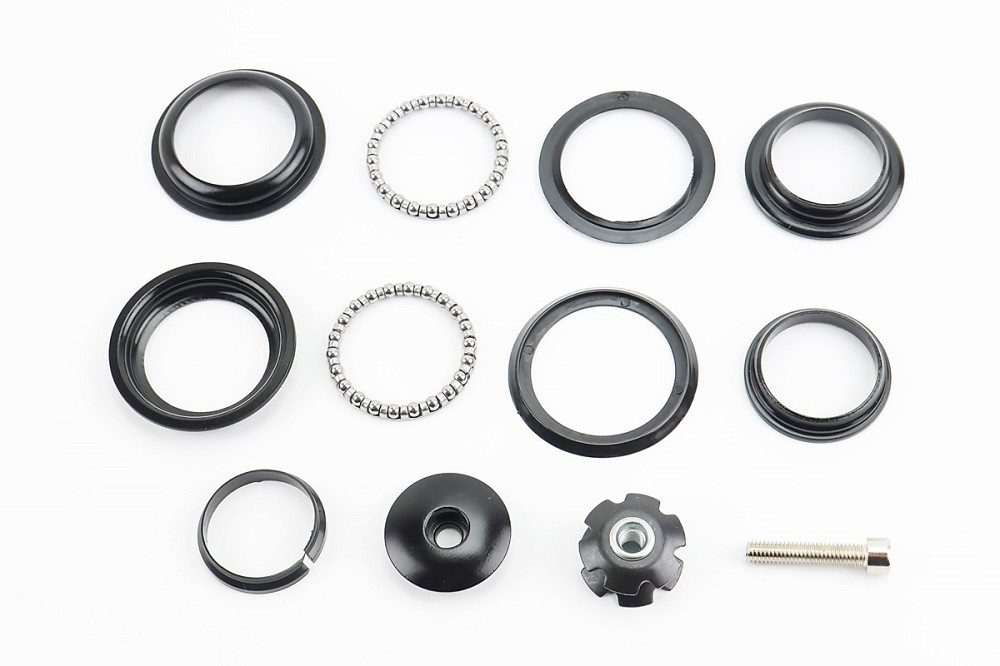 Кермова колонка 1-1/8" (44/28,6x44/30) безрізьбової вилки, напівінтегровані, чорні KL-B411 Київ - фото 2