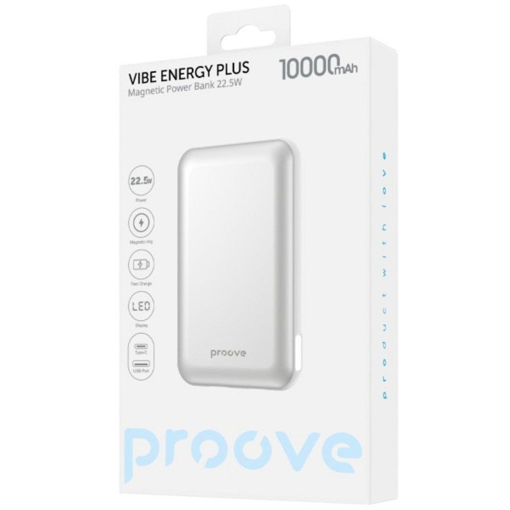 Універсальна мобільна батарея Proove Vibe Energy Plus 22.5 W 10000 mAh White/Gold (PBVE15012202) ( 14887 ) Харків - фото 3