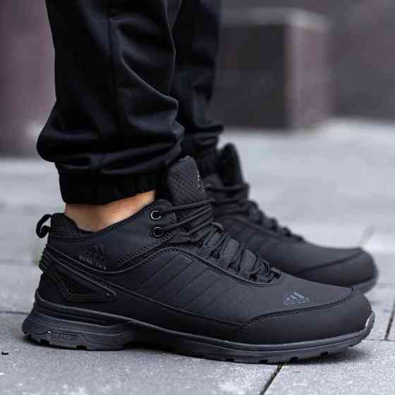 Зимові високі Кросівки Adidas GORE-TEX Чоловічі Чорні з МЕХОМ Адідас Гортекс (розміри: 41,42,43,44,45,46) Дніпро