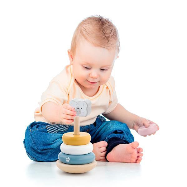 Дерев'яна пірамідка PolarB Білий ведмедик-неваляшка (44005) Харків - фото 8