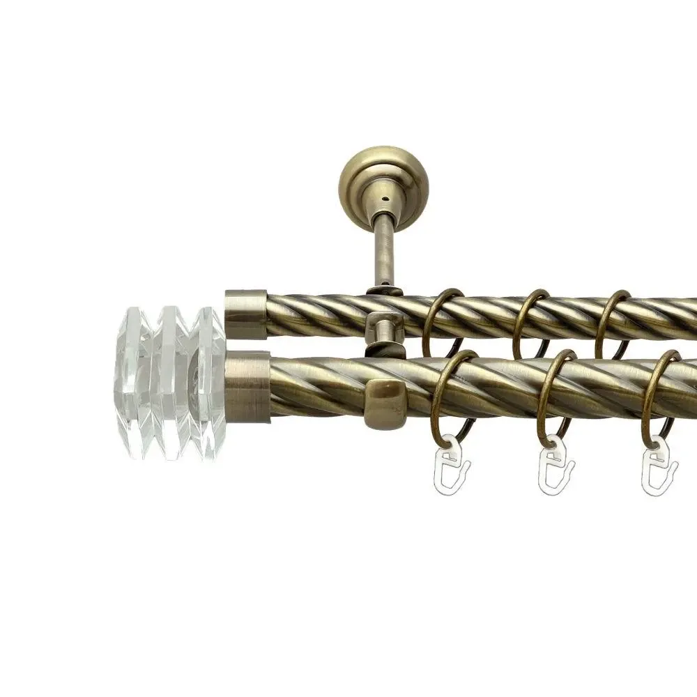 Карниз Orvit Міліора металевий дворядний відкритий скручена труба кільце металеве Антик 25\19 мм 200 см Львов - изображение 1