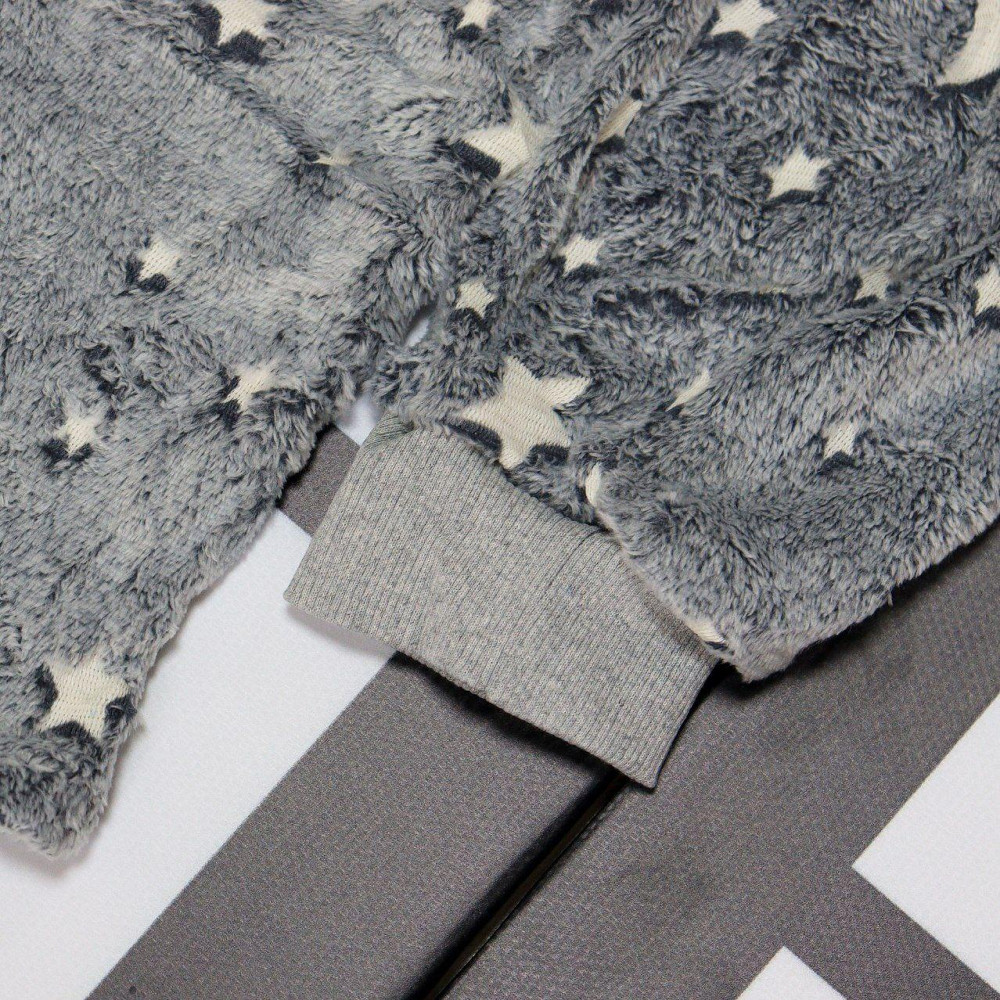 Толстовка плед з капюшоном, що світиться вночі, Stars Dream Зірки, Сірий / Теплий флісовий худі з зірками Київ - фото 8