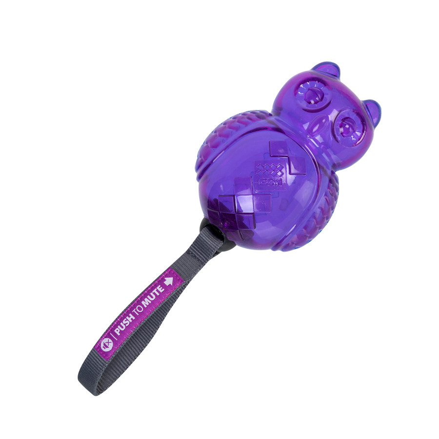 Іграшка для собак Сова з пищалкою, що вимикається GiGwi Push to mute, TPR гума, нейлон, 14 см Коломия - фото 1