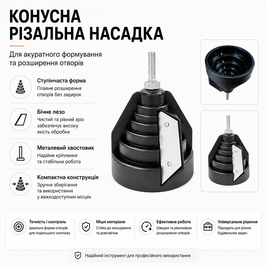 Фаскосниматель для труб ПЭ Ø20–63 мм под шуруповерт, инструмент для снятия фаски с пластиковых труб (438597848) Киев - изображение 1