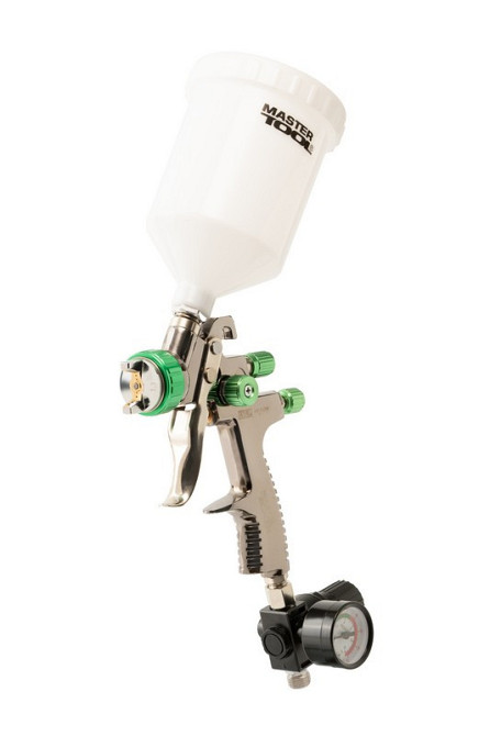 Фарбопульт MASTERTOOL LVLP ВБ 600 мл пластик Ø1.3 мм 125-170 л/хв 1.5-2.5 бар з манометром 80-8810 Рівне - фото 1