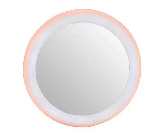 Маленькое Led зеркало для макияжа на батарейках 9 см розовый Киев