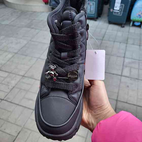 Детские черные зимние ботинки для девочек  32,33,34,35 маломерки Николаев