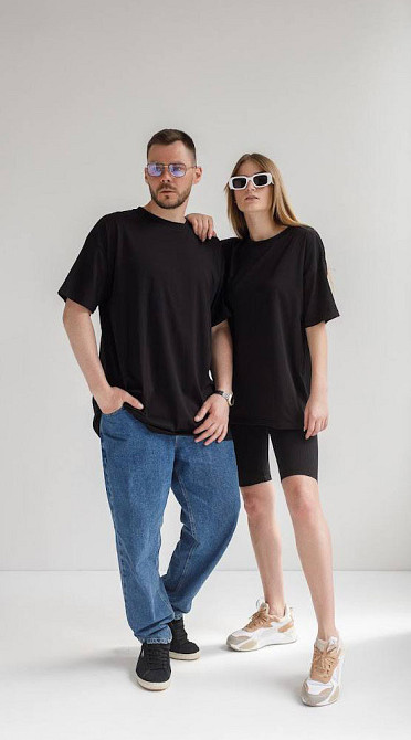 Футболка базова оверсайз чоловіча Чорний 3XL/4XL Харків - фото 1