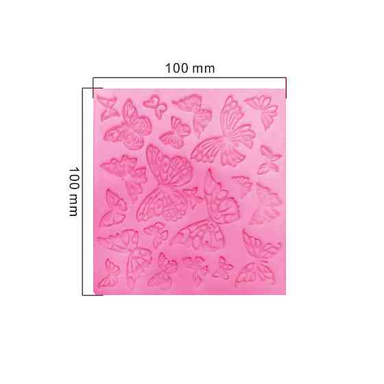 Молд силиконовый Бабочки 100 на 100 мм розовый Киев