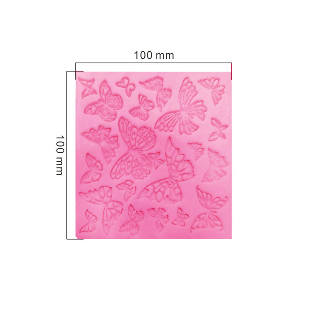 Молд силиконовый Бабочки 100 на 100 мм розовый Киев - изображение 2