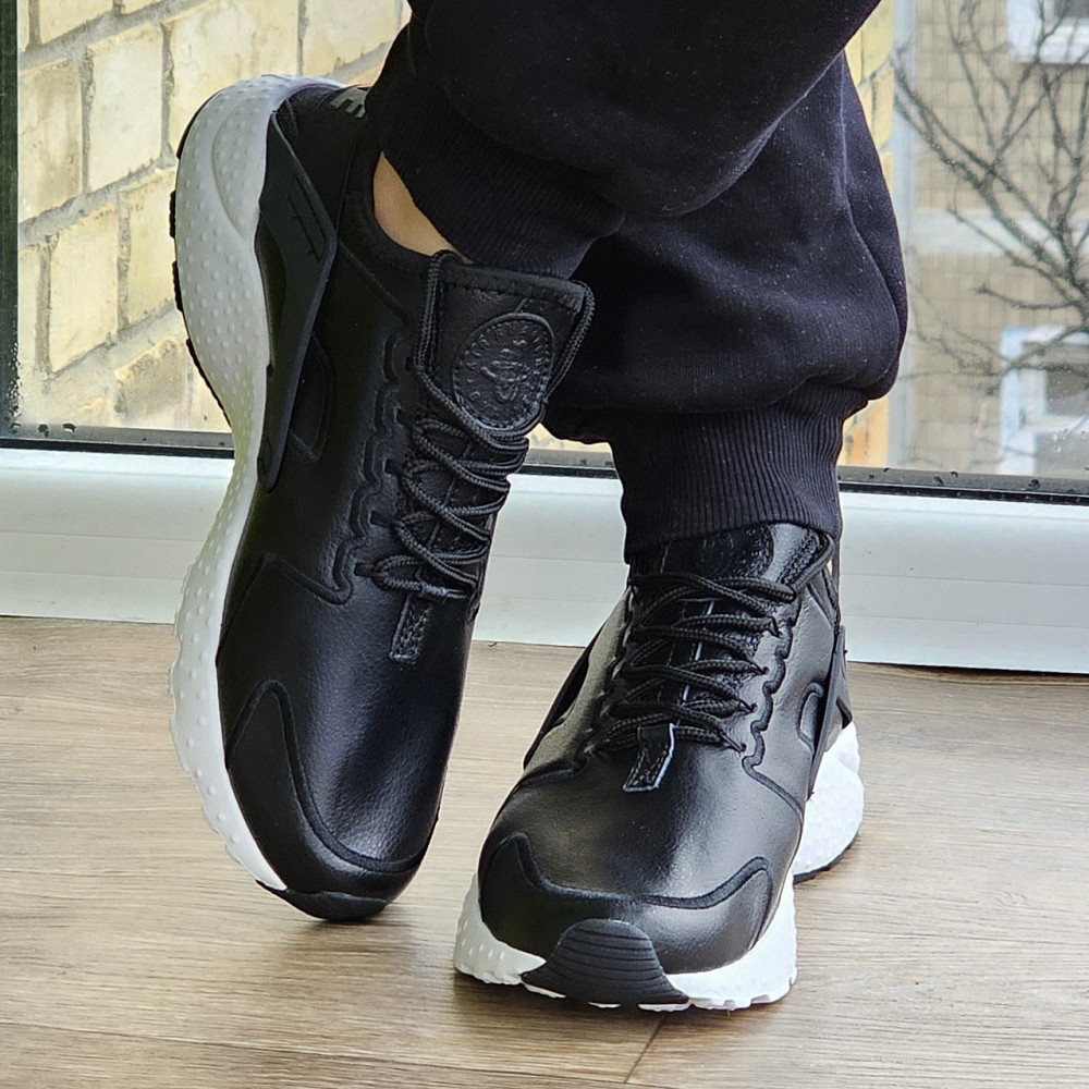 Мужские Чёрные Кроссовки Nike Huarache Кожаные Найк (размеры: 41,42,43,44,45) Видео Обзор Днепр - изображение 8