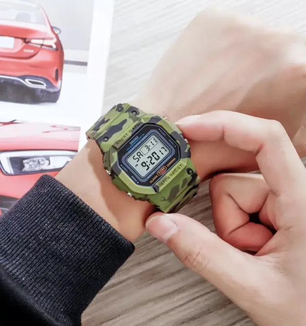 Чоловічий наручний електронний годинник Skmei 1628 Камуфляж Вінниця - фото 8