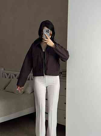 Женский повседневный оверсайз бомбер на молнии турецкий кашемир Шоколад Одесса